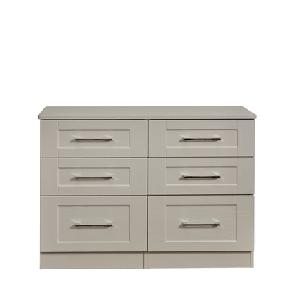 York Large Chest of Drawers Cream 6 Drawers 110cm