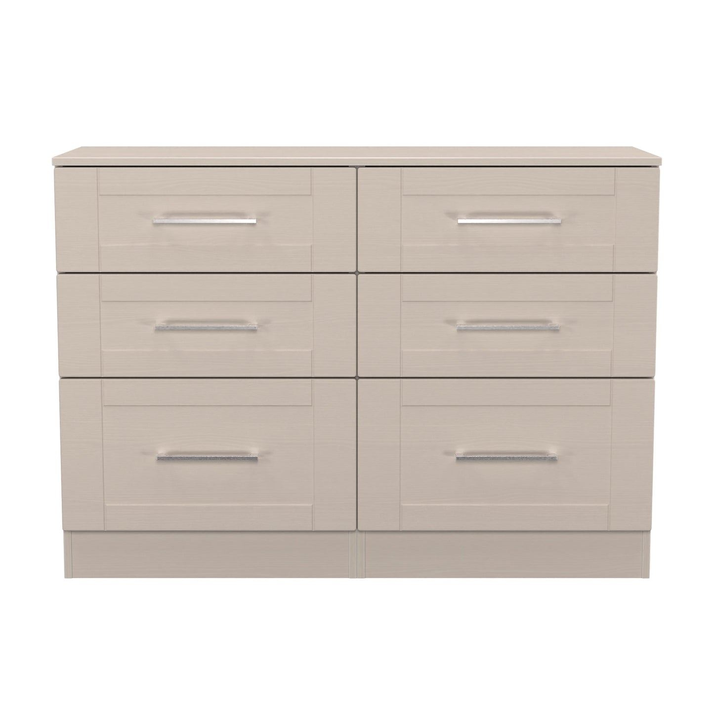 York Large Chest of Drawers Cream 6 Drawers 110cm
