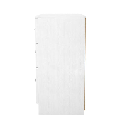 York Large Chest of Drawers White 6 Drawers 110cm