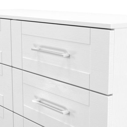 York Large Chest of Drawers White 6 Drawers 110cm