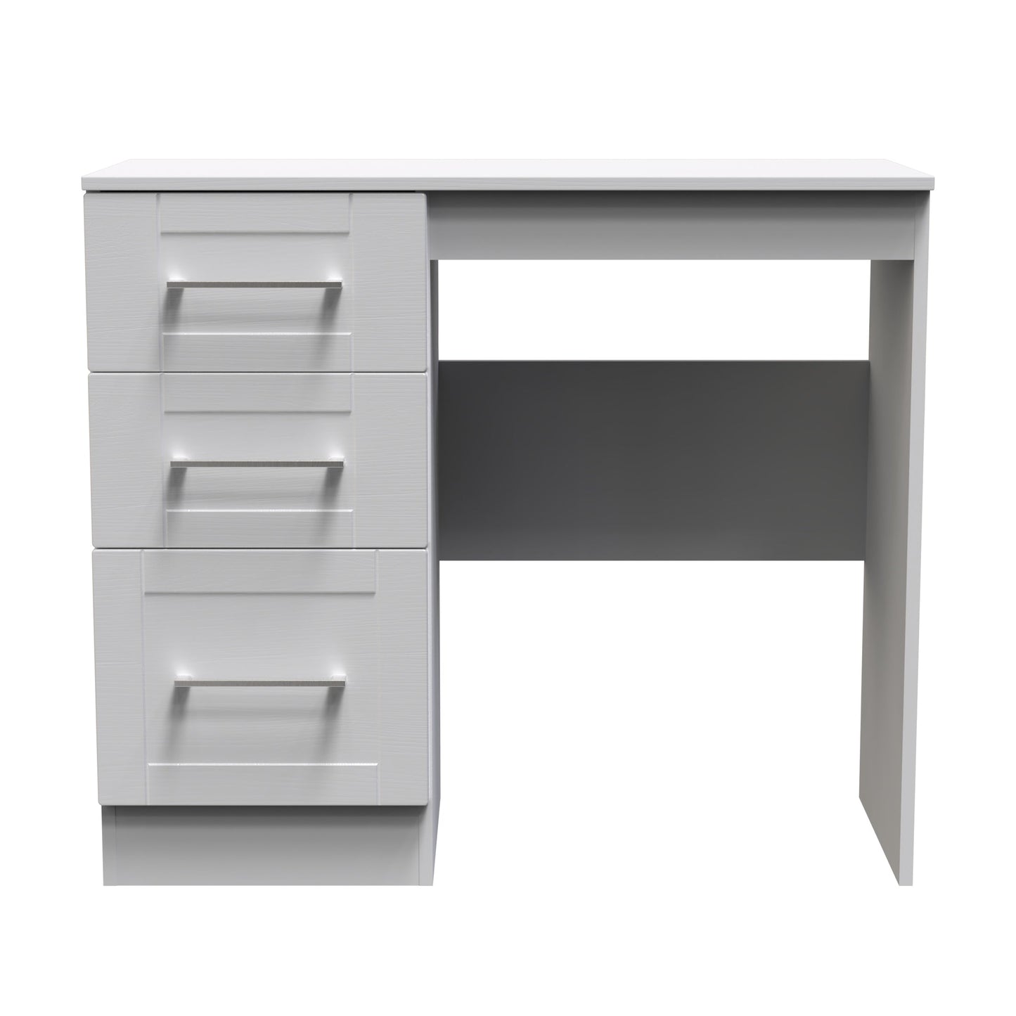 York Desk Grey 3 Drawers 90cm