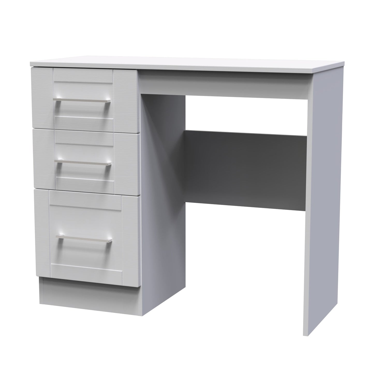 York Desk Grey 3 Drawers 90cm