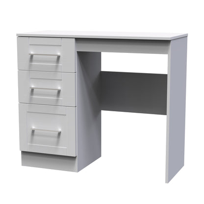 York Desk Grey 3 Drawers 90cm