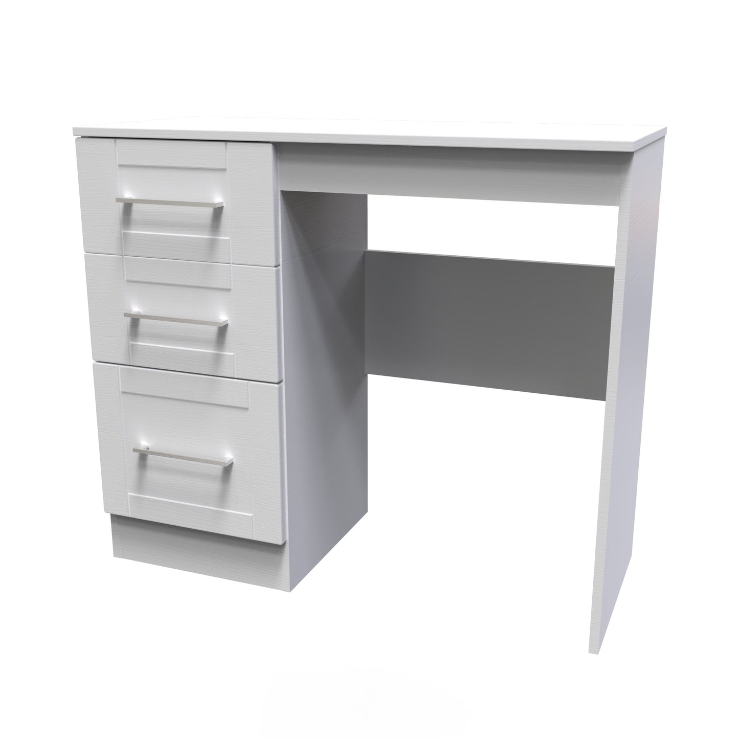 York Desk Grey 3 Drawers 90cm