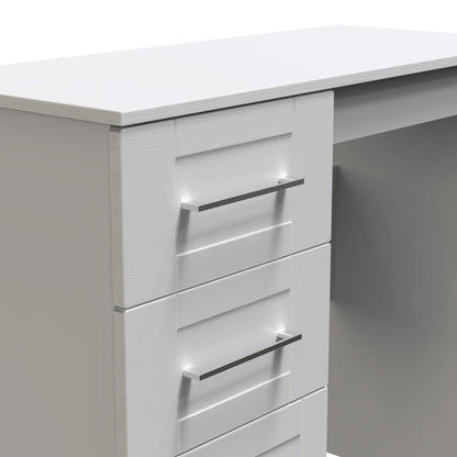 York Desk Grey 3 Drawers 90cm
