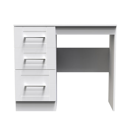 York Desk White 3 Drawers 90cm