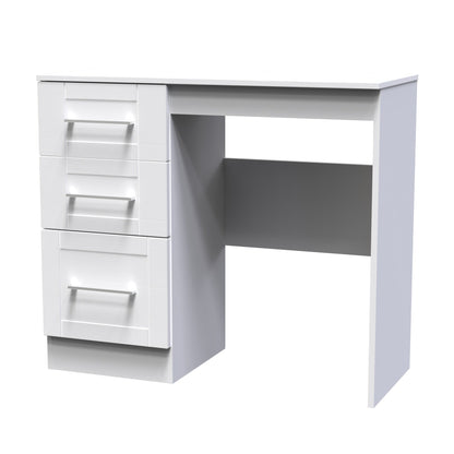 York Desk White 3 Drawers 90cm