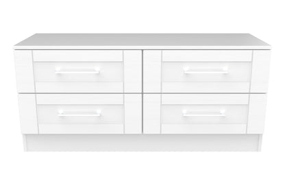York Large Chest of Drawers White 4 Drawers 110cm