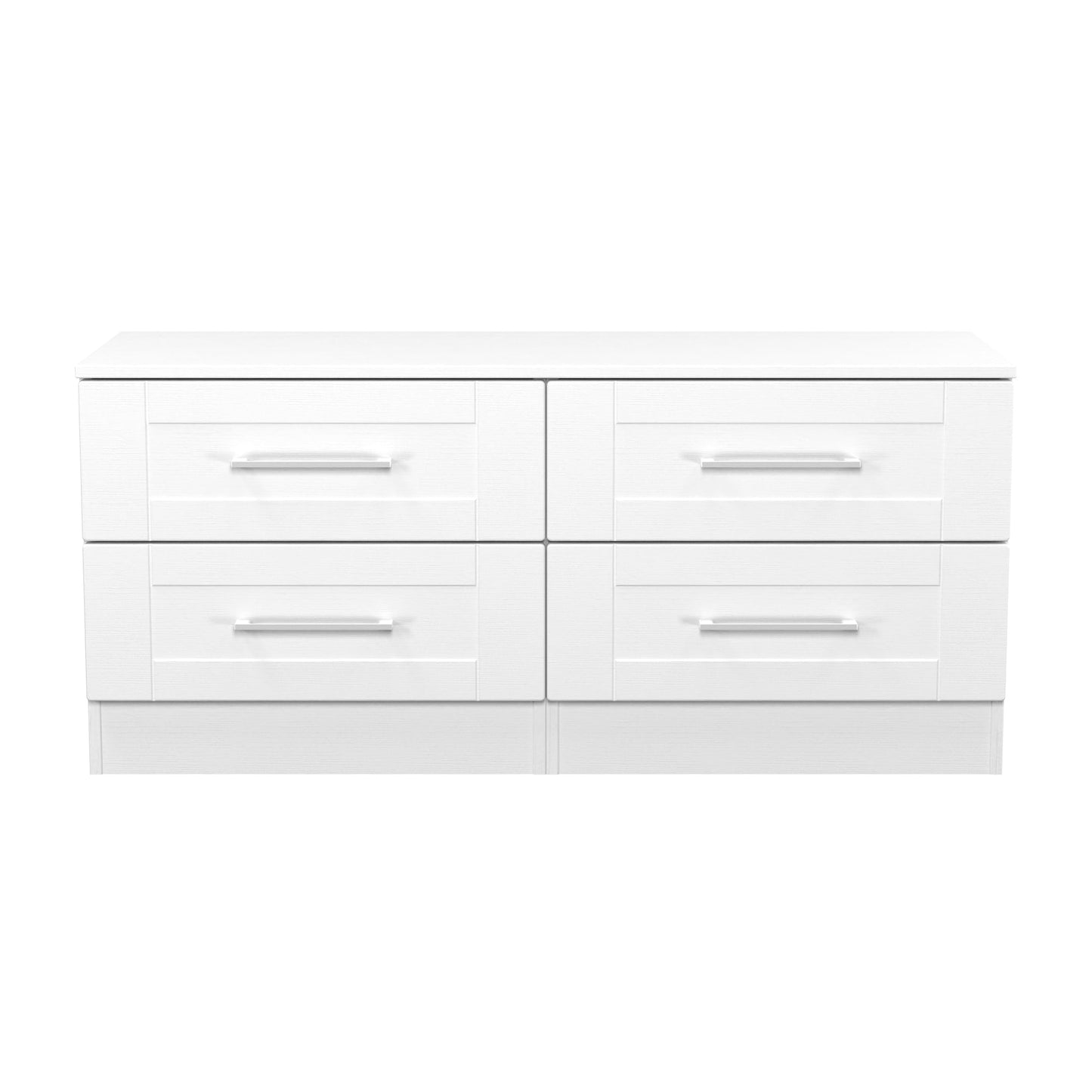 York Large Chest of Drawers White 4 Drawers 110cm