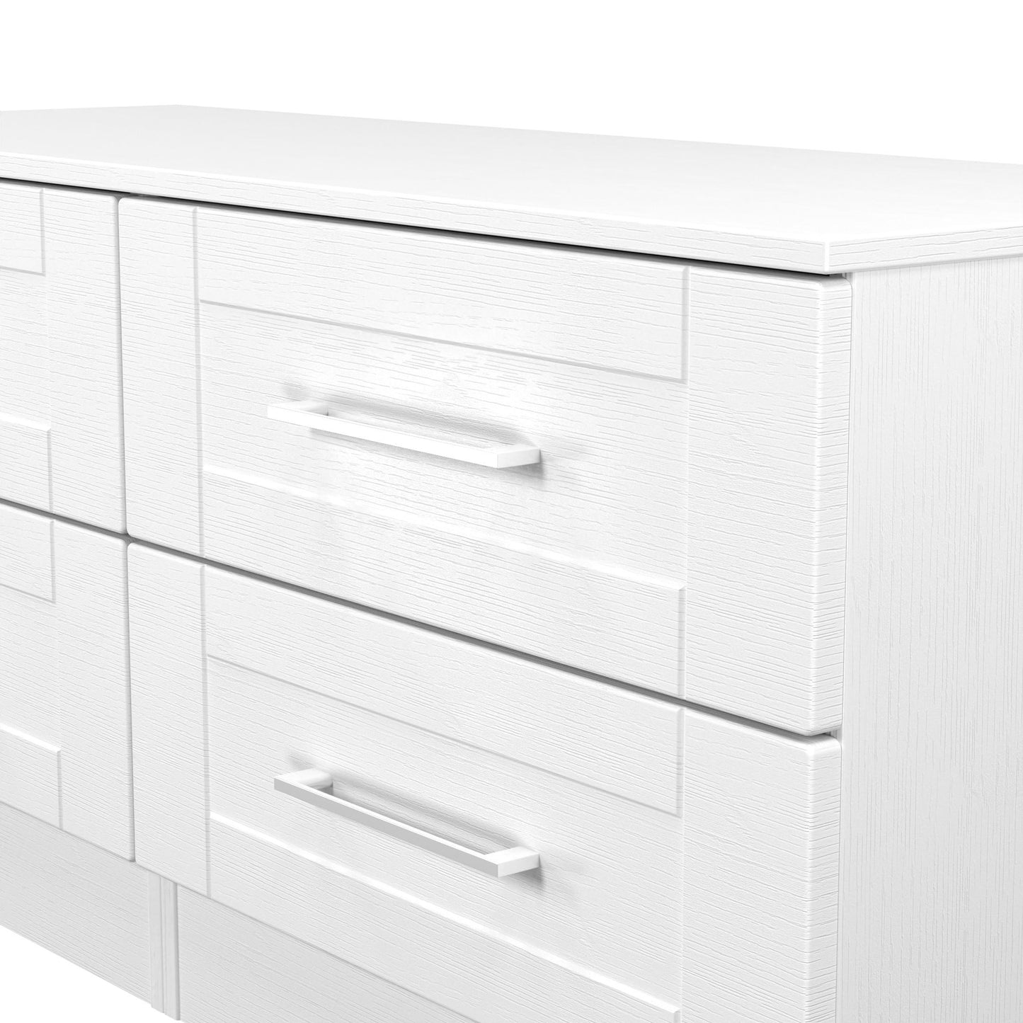 York Large Chest of Drawers White 4 Drawers 110cm