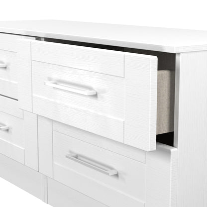 York Large Chest of Drawers White 4 Drawers 110cm