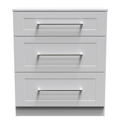 York Chest of Drawers Grey 3 Drawers 39cm