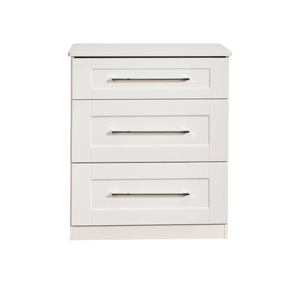 York Chest of Drawers White 3 Drawers 39cm