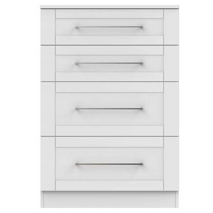 York Tall Chest of Drawers Grey 4 Drawers 74cm