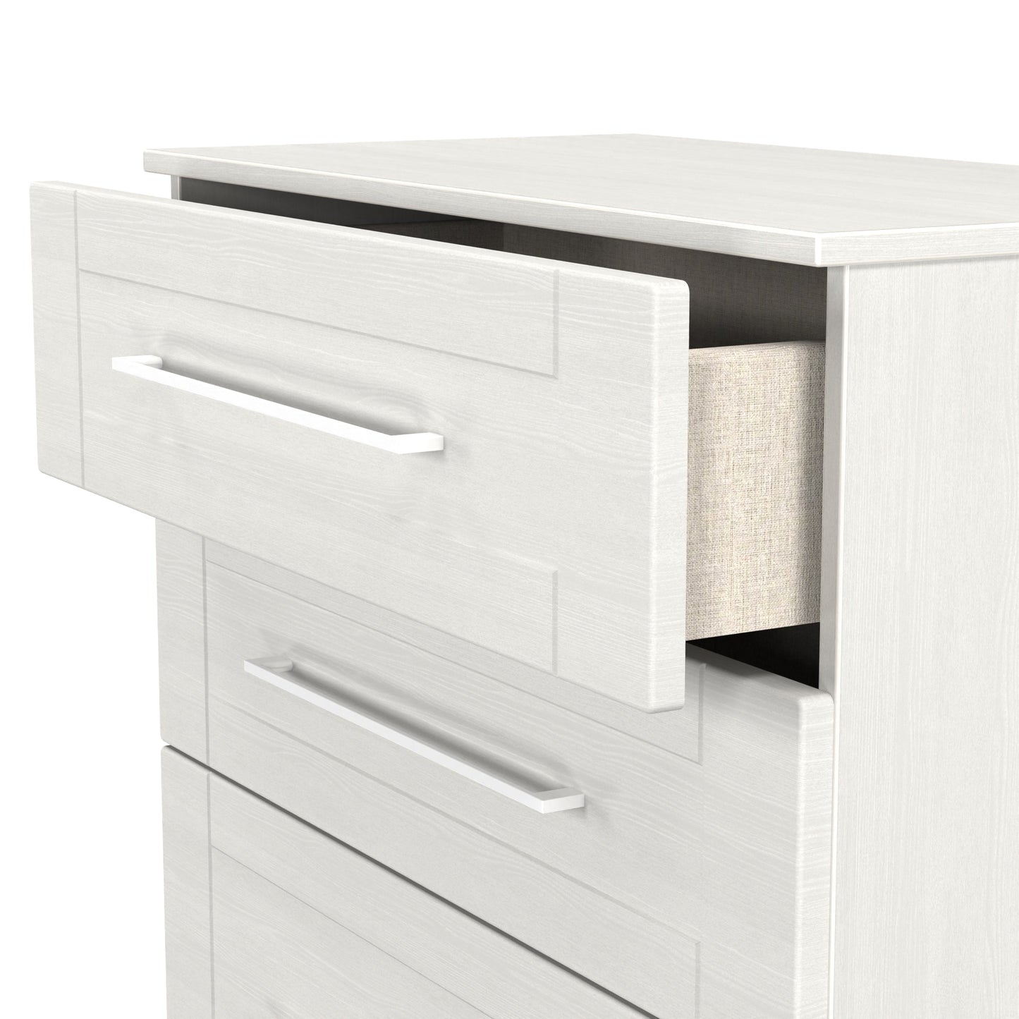 York Tall Chest of Drawers Grey 4 Drawers 74cm