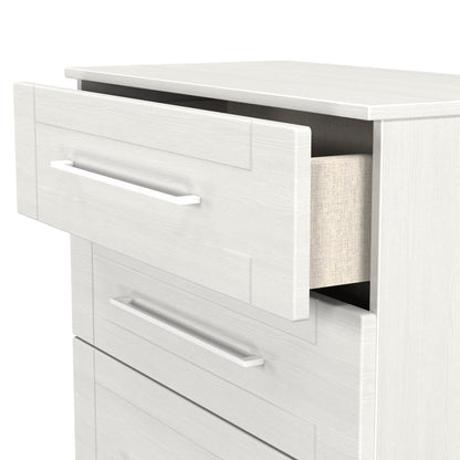 York Tall Chest of Drawers Grey 4 Drawers 74cm