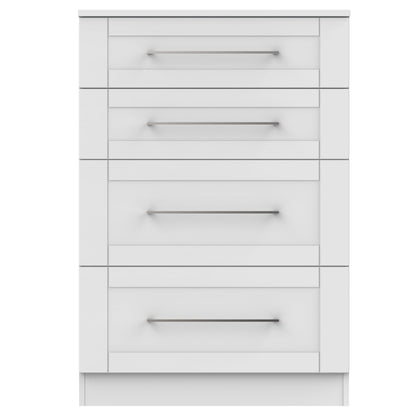 York Tall Chest of Drawers Grey 4 Drawers 74cm