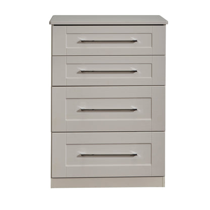 York Tall Chest of Drawers Cream 4 Drawers 74cm