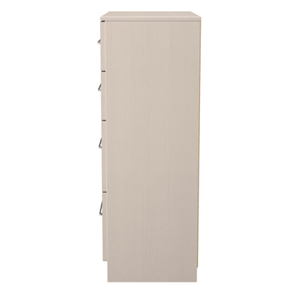 York Tall Chest of Drawers Cream 4 Drawers 74cm
