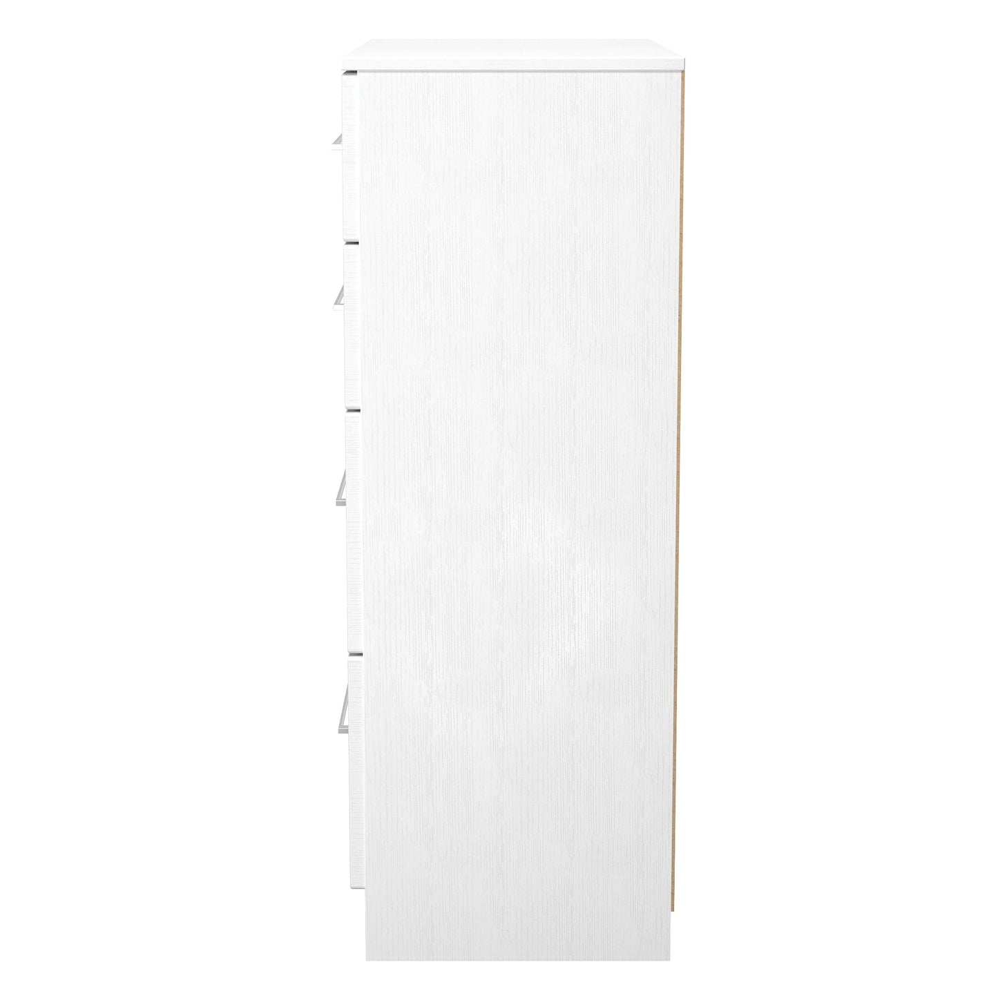 York Tall Chest of Drawers White 4 Drawers 74cm