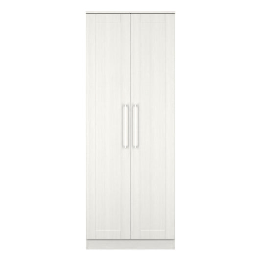 York Tall Wardrobe Grey 2 Doors 1 Shelf 74cm