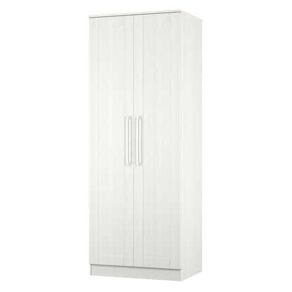 York Tall Wardrobe Grey 2 Doors 1 Shelf 74cm