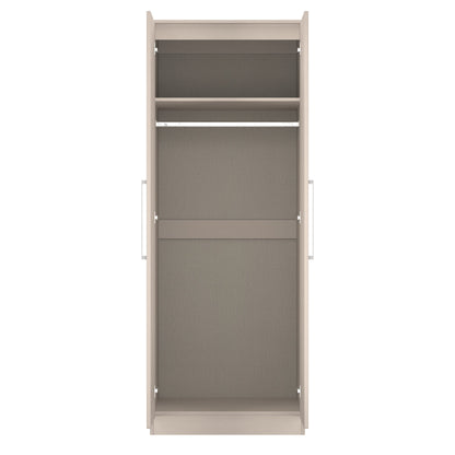 York Tall Wardrobe Cream 2 Doors 1 Shelf 74cm