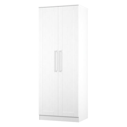 York Tall Wardrobe White 2 Doors 1 Shelf 74cm