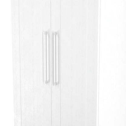 York Tall Wardrobe White 2 Doors 1 Shelf 74cm