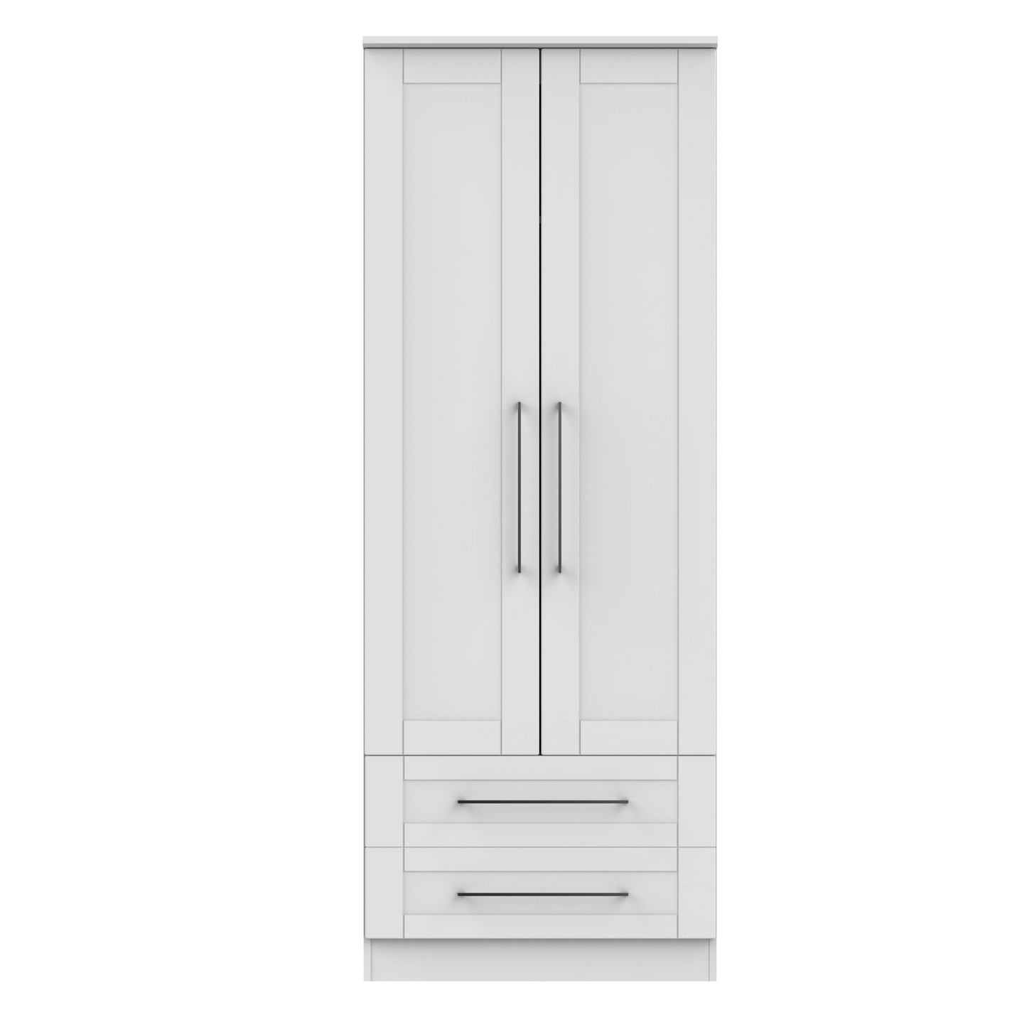 York Tall Wardrobe Grey 2 Doors 2 Drawers 74cm