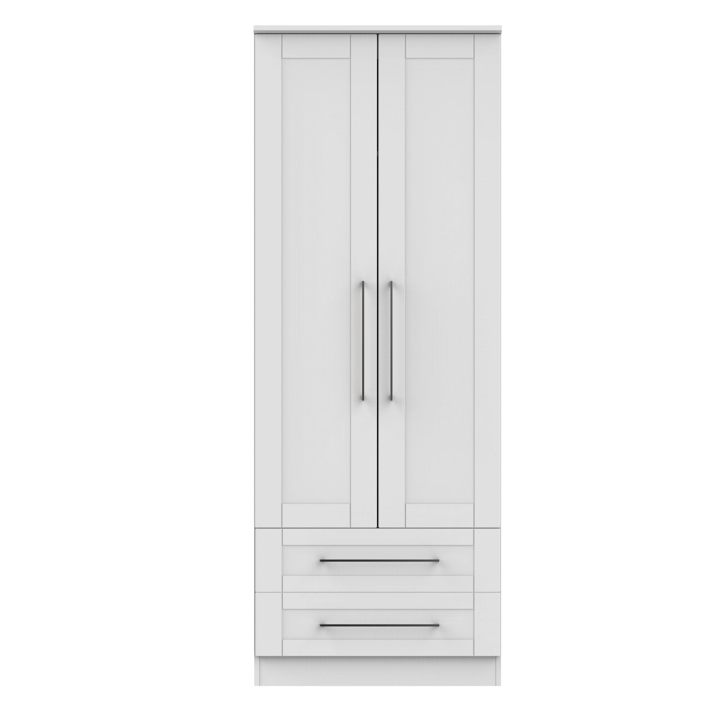 York Tall Wardrobe Grey 2 Doors 2 Drawers 74cm