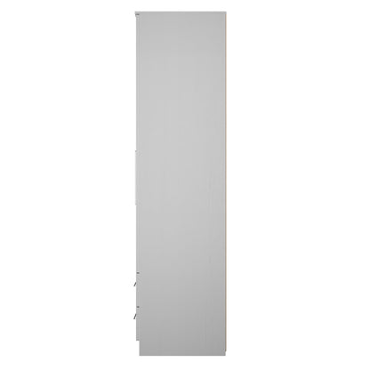 York Tall Wardrobe Grey 2 Doors 2 Drawers 74cm