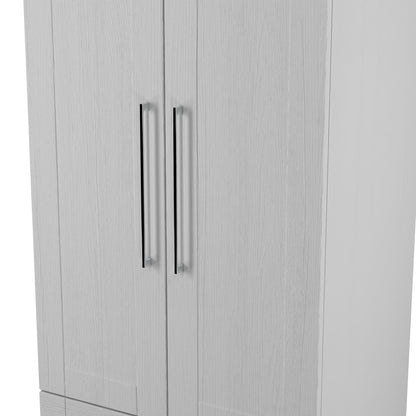 York Tall Wardrobe Grey 2 Doors 2 Drawers 74cm