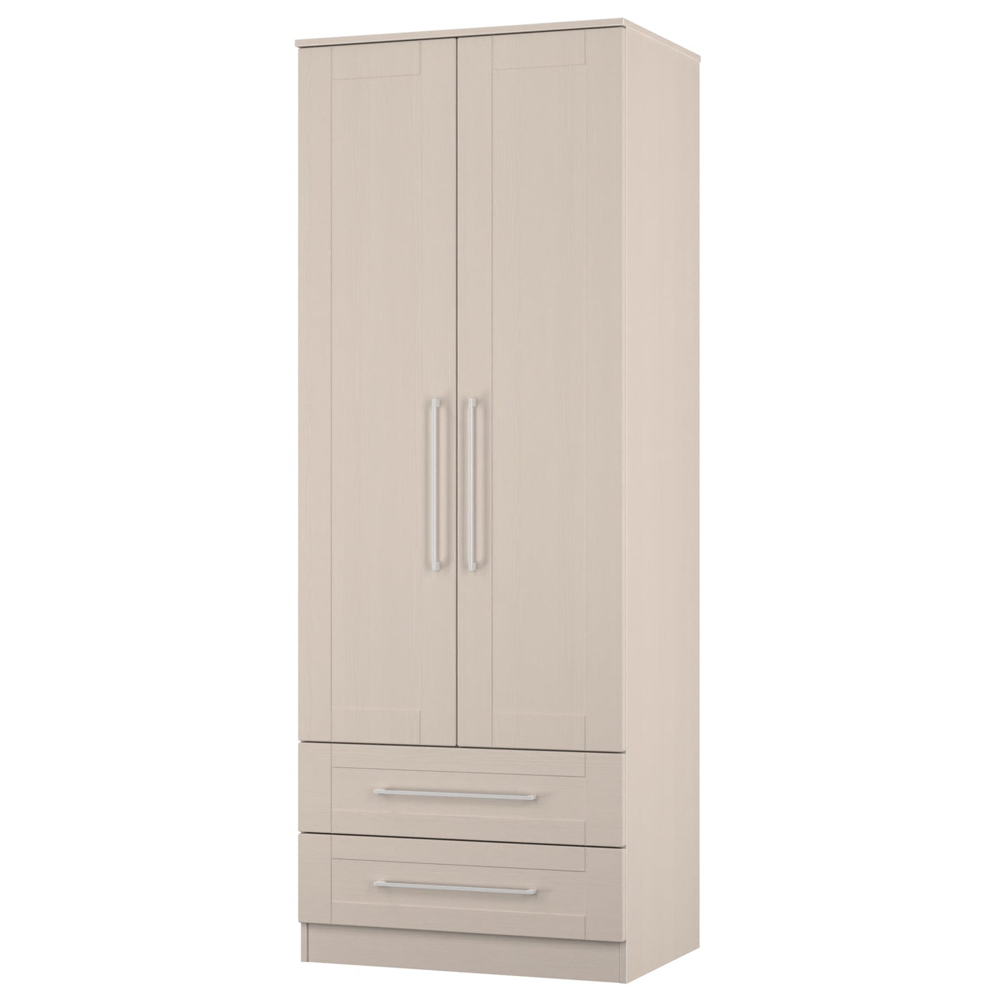 York Tall Wardrobe Cream 2 Doors 2 Drawers 74cm