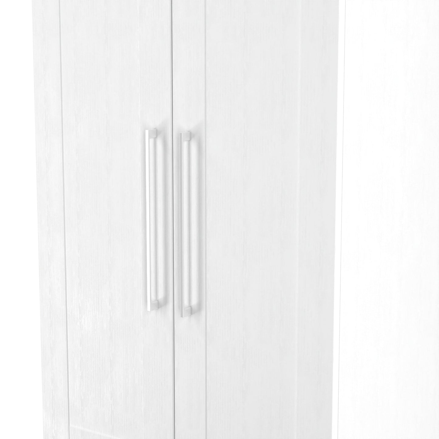 York Tall Wardrobe White 2 Doors 2 Drawers 74cm