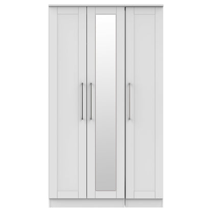 York Tall Mirror Wardrobe Grey 1 Shelf 111cm