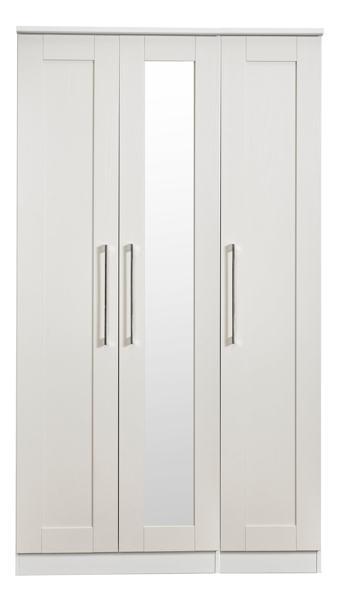 York Tall Mirror Wardrobe Grey 1 Shelf 111cm