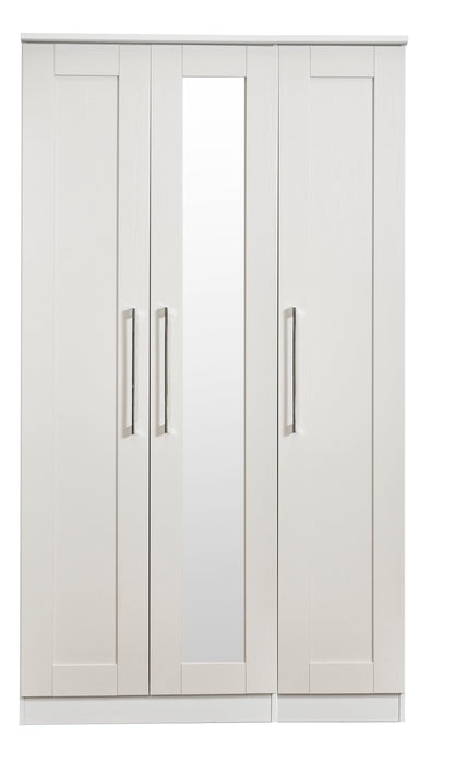 York Tall Mirror Wardrobe Grey 1 Shelf 111cm