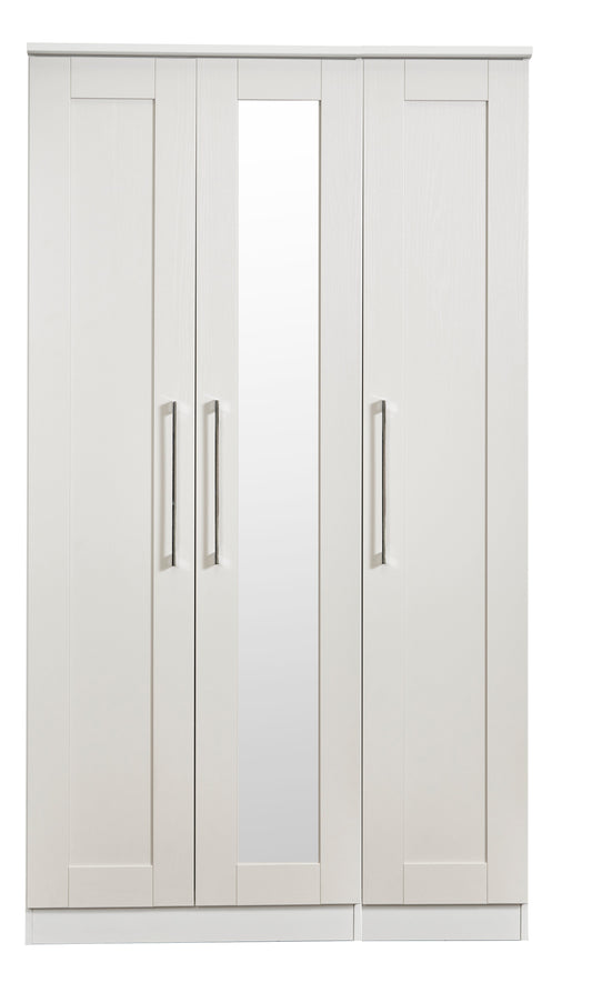 York Tall Mirror Wardrobe Grey 1 Shelf 111cm