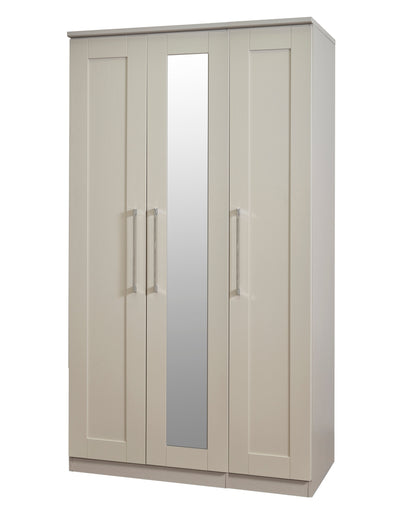 York Tall Mirror Wardrobe Cream 1 Shelf 111cm
