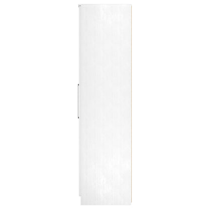 York Tall Mirror Wardrobe White 1 Shelf 111cm