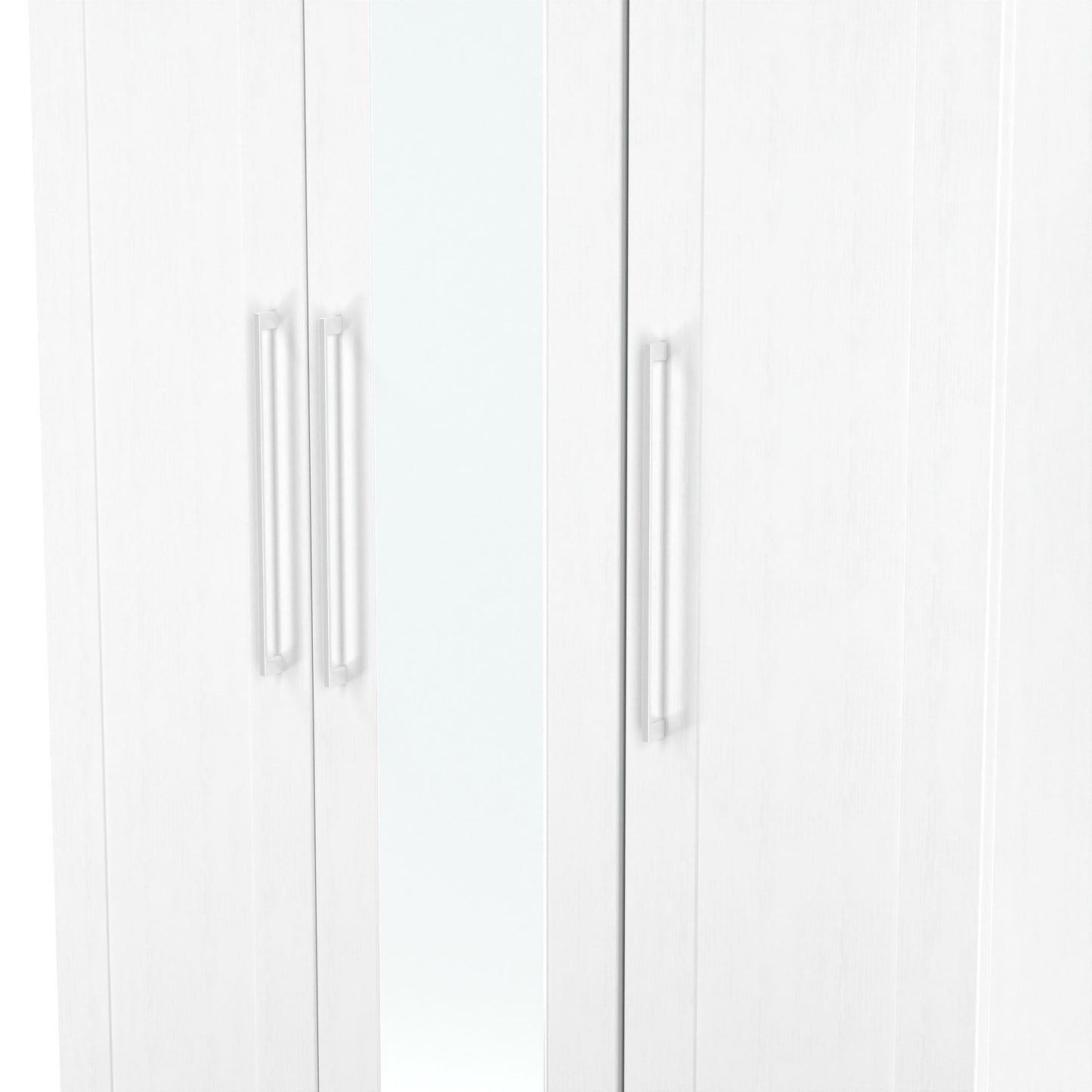 York Tall Mirror Wardrobe White 1 Shelf 111cm