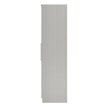 York Tall Mirror Wardrobe Grey 4 Doors 2 Shelves 148cm