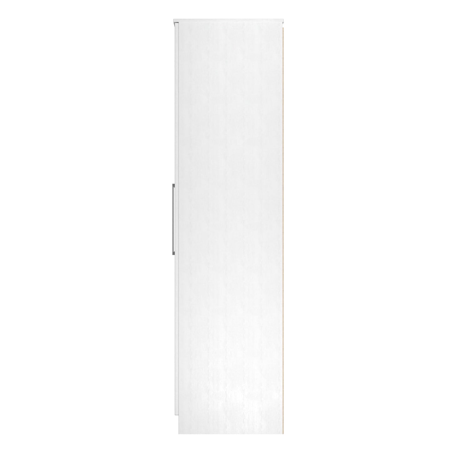 York Tall Mirror Wardrobe White 4 Doors 2 Shelves 148cm