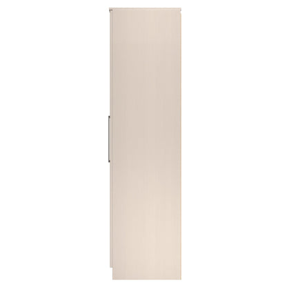 York Tall Mirror Wardrobe Cream 5 Doors 2 Shelves 2 Drawers 185cm