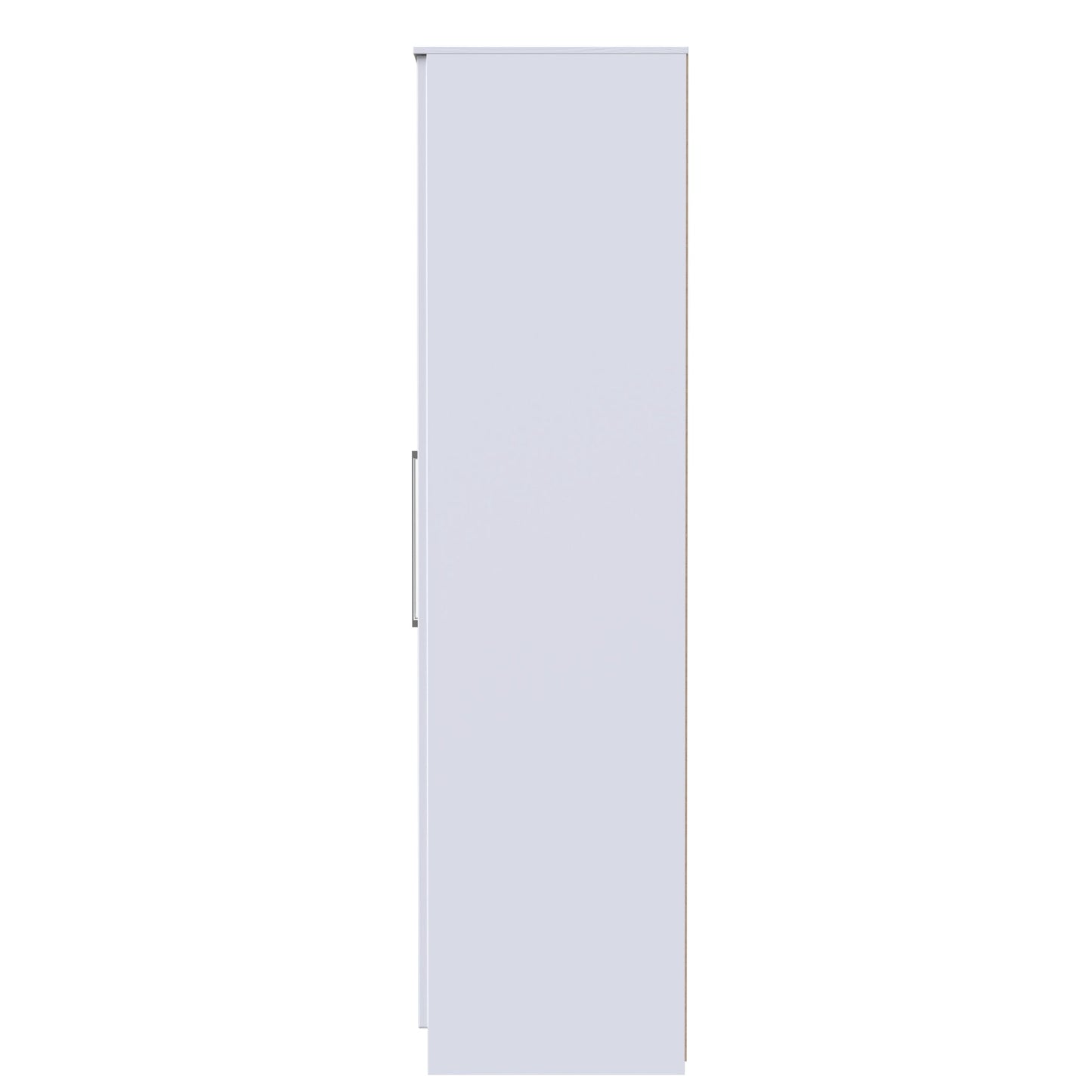 York Tall Mirror Wardrobe White 5 Doors 2 Shelves 2 Drawers 185cm
