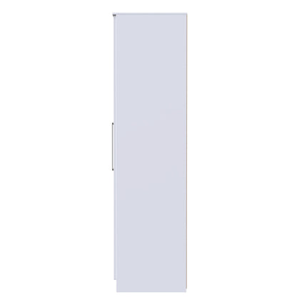 York Tall Mirror Wardrobe White 5 Doors 2 Shelves 2 Drawers 185cm