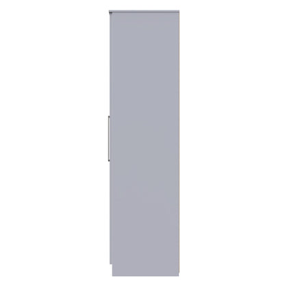 York Tall Mirror Wardrobe Grey 6 Doors 2 Shelves 2 Drawers 222cm