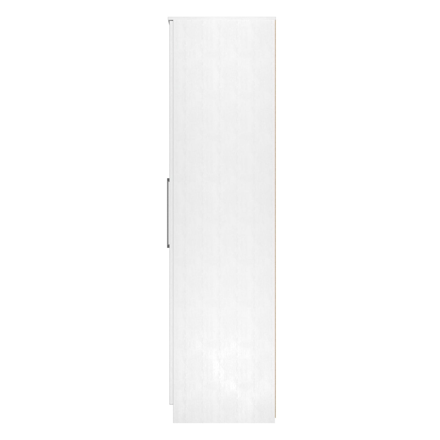 York Tall Mirror Wardrobe White 6 Doors 2 Shelves 2 Drawers 222cm
