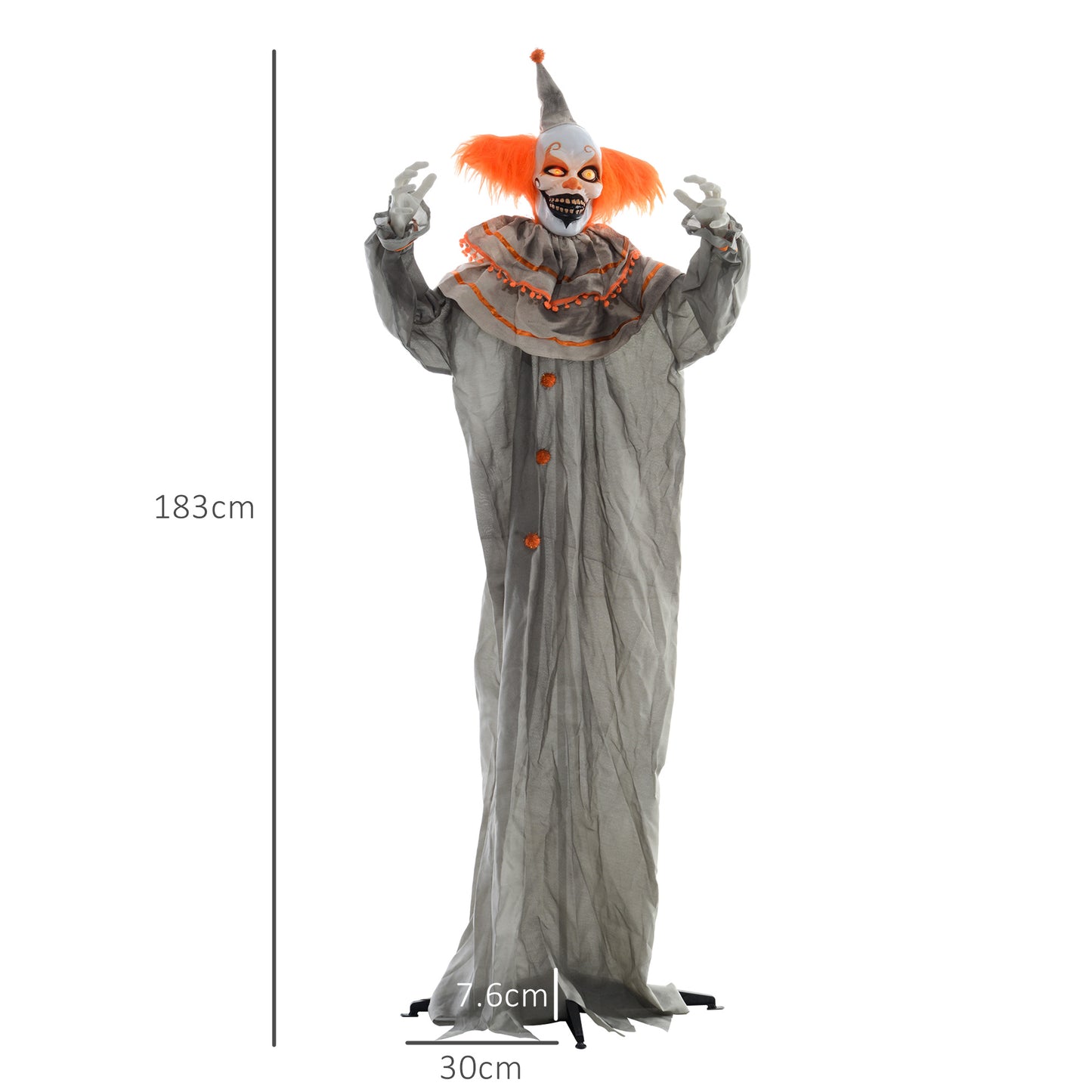 Animated Clown Halloween Decoration - 183cm